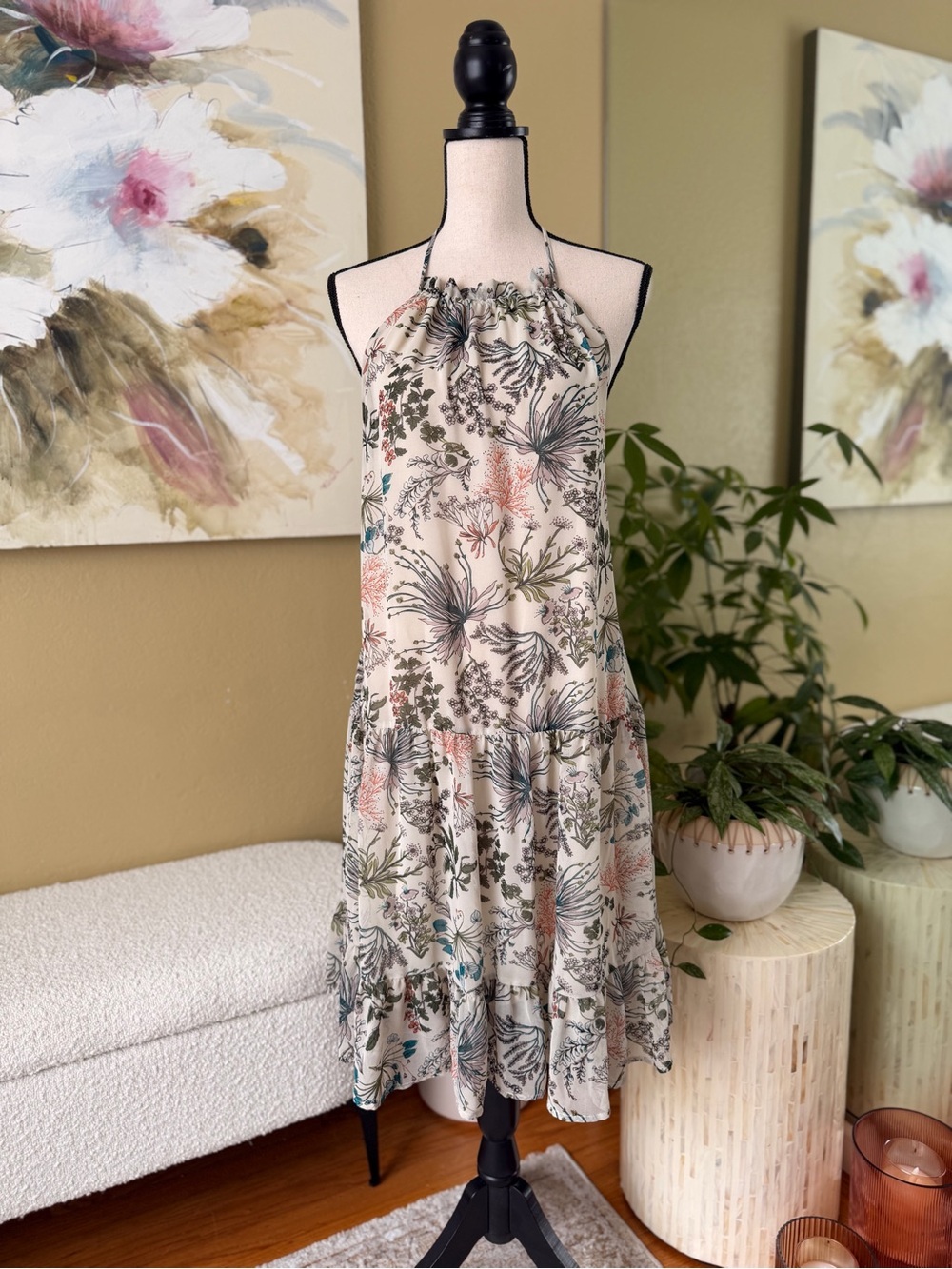 ** NWOT ** Melrose and Market Halter Backless Midi Free People Anthropologie - Picture 2 of 2